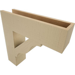 Ekena Millwork - BKTUR055X22X22FST05RCPR - Timberthane Faux Wood Funston Style Bracket, Block Ends, 5 1/2"W x 22"D x 22"H, Primed Tan