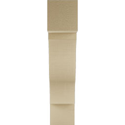 Ekena Millwork - BKTUR055X22X26FST05RCPR - Timberthane Faux Wood Funston Style Bracket, Block Ends, 5 1/2"W x 22"D x 26"H, Primed Tan
