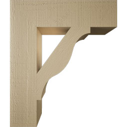 Ekena Millwork - BKTUR055X22X26FST05RCPR - Timberthane Faux Wood Funston Style Bracket, Block Ends, 5 1/2"W x 22"D x 26"H, Primed Tan