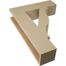 Ekena Millwork - BKTUR055X22X30FST05RCPR - Timberthane Faux Wood Funston Style Bracket, Block Ends, 5 1/2"W x 22"D x 30"H, Primed Tan