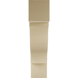 Ekena Millwork - BKTUR055X24X24FST05RCPR - Timberthane Faux Wood Funston Style Bracket, Block Ends, 5 1/2"W x 24"D x 24"H, Primed Tan