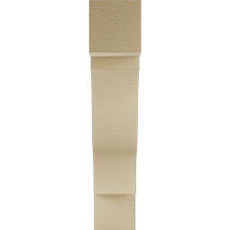 Ekena Millwork - BKTUR055X24X28FST05RCPR - Timberthane Faux Wood Funston Style Bracket, Block Ends, 5 1/2"W x 24"D x 28"H, Primed Tan