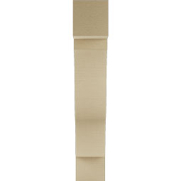 Ekena Millwork - BKTUR055X24X32FST05RCPR - Timberthane Faux Wood Funston Style Bracket, Block Ends, 5 1/2"W x 24"D x 32"H, Primed Tan