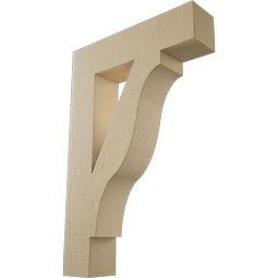 Ekena Millwork - BKTUR055X24X36FST05RCPR - Timberthane Faux Wood Funston Style Bracket, Block Ends, 5 1/2"W x 24"D x 36"H, Primed Tan