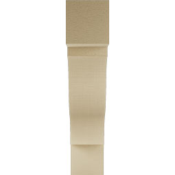 Ekena Millwork - BKTUR055X26X26FST05RCPR - Timberthane Faux Wood Funston Style Bracket, Block Ends, 5 1/2"W x 26"D x 26"H, Primed Tan
