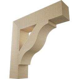 Ekena Millwork - BKTUR055X26X26FST05RCPR - Timberthane Faux Wood Funston Style Bracket, Block Ends, 5 1/2"W x 26"D x 26"H, Primed Tan