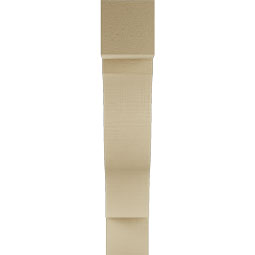 Ekena Millwork - BKTUR055X26X30FST05RCPR - Timberthane Faux Wood Funston Style Bracket, Block Ends, 5 1/2"W x 26"D x 30"H, Primed Tan