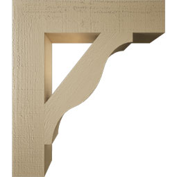 Ekena Millwork - BKTUR055X26X30FST05RCPR - Timberthane Faux Wood Funston Style Bracket, Block Ends, 5 1/2"W x 26"D x 30"H, Primed Tan