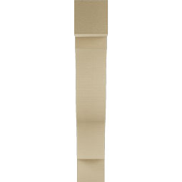 Ekena Millwork - BKTUR055X26X34FST05RCPR - Timberthane Faux Wood Funston Style Bracket, Block Ends, 5 1/2"W x 26"D x 34"H, Primed Tan