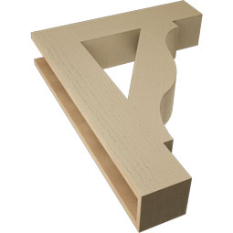 Ekena Millwork - BKTUR055X26X34FST05RCPR - Timberthane Faux Wood Funston Style Bracket, Block Ends, 5 1/2"W x 26"D x 34"H, Primed Tan