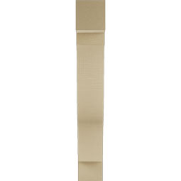 Ekena Millwork - BKTUR055X26X38FST05RCPR - Timberthane Faux Wood Funston Style Bracket, Block Ends, 5 1/2"W x 26"D x 38"H, Primed Tan