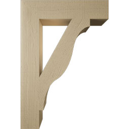 Ekena Millwork - BKTUR055X26X38FST05RCPR - Timberthane Faux Wood Funston Style Bracket, Block Ends, 5 1/2"W x 26"D x 38"H, Primed Tan