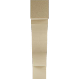 Ekena Millwork - BKTUR055X28X28FST05RCPR - Timberthane Faux Wood Funston Style Bracket, Block Ends, 5 1/2"W x 28"D x 28"H, Primed Tan