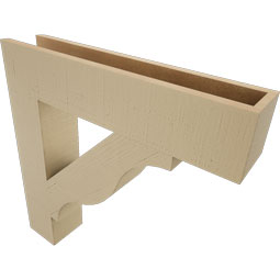 Ekena Millwork - BKTUR055X28X28FST05RCPR - Timberthane Faux Wood Funston Style Bracket, Block Ends, 5 1/2"W x 28"D x 28"H, Primed Tan