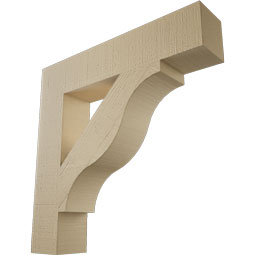 Ekena Millwork - BKTUR055X28X28FST05RCPR - Timberthane Faux Wood Funston Style Bracket, Block Ends, 5 1/2"W x 28"D x 28"H, Primed Tan