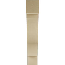 Ekena Millwork - BKTUR055X28X32FST05RCPR - Timberthane Faux Wood Funston Style Bracket, Block Ends, 5 1/2"W x 28"D x 32"H, Primed Tan