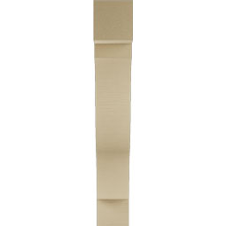 Ekena Millwork - BKTUR055X28X36FST05RCPR - Timberthane Faux Wood Funston Style Bracket, Block Ends, 5 1/2"W x 28"D x 36"H, Primed Tan