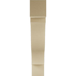 Ekena Millwork - BKTUR055X30X30FST05RCPR - Timberthane Faux Wood Funston Style Bracket, Block Ends, 5 1/2"W x 30"D x 30"H, Primed Tan