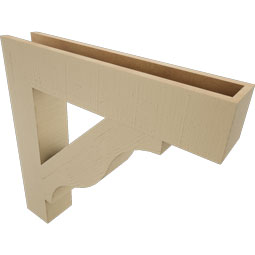 Ekena Millwork - BKTUR055X30X30FST05RCPR - Timberthane Faux Wood Funston Style Bracket, Block Ends, 5 1/2"W x 30"D x 30"H, Primed Tan
