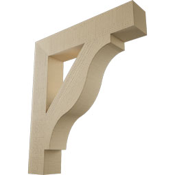Ekena Millwork - BKTUR055X30X34FST05RCPR - Timberthane Faux Wood Funston Style Bracket, Block Ends, 5 1/2"W x 30"D x 34"H, Primed Tan