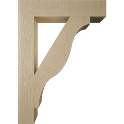 Ekena Millwork - BKTUR055X30X42FST05RCPR - Timberthane Faux Wood Funston Style Bracket, Block Ends, 5 1/2"W x 30"D x 42"H, Primed Tan
