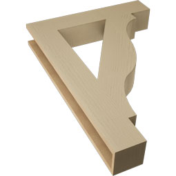 Ekena Millwork - BKTUR055X30X42FST05RCPR - Timberthane Faux Wood Funston Style Bracket, Block Ends, 5 1/2"W x 30"D x 42"H, Primed Tan