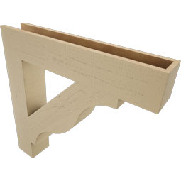 Ekena Millwork - BKTUR055X32X32FST05RCPR - Timberthane Faux Wood Funston Style Bracket, Block Ends, 5 1/2"W x 32"D x 32"H, Primed Tan