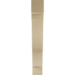 Ekena Millwork - BKTUR055X32X38FST05RCPR - Timberthane Faux Wood Funston Style Bracket, Block Ends, 5 1/2"W x 32"D x 38"H, Primed Tan