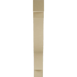 Ekena Millwork - BKTUR055X32X44FST05RCPR - Timberthane Faux Wood Funston Style Bracket, Block Ends, 5 1/2"W x 32"D x 44"H, Primed Tan