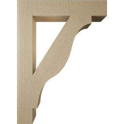 Ekena Millwork - BKTUR055X32X44FST05RCPR - Timberthane Faux Wood Funston Style Bracket, Block Ends, 5 1/2"W x 32"D x 44"H, Primed Tan