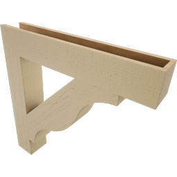 Ekena Millwork - BKTUR055X34X34FST05RCPR - Timberthane Faux Wood Funston Style Bracket, Block Ends, 5 1/2"W x 34"D x 34"H, Primed Tan