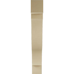 Ekena Millwork - BKTUR055X34X38FST05RCPR - Timberthane Faux Wood Funston Style Bracket, Block Ends, 5 1/2"W x 34"D x 38"H, Primed Tan