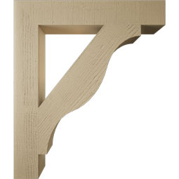 Ekena Millwork - BKTUR055X34X40FST05RCPR - Timberthane Faux Wood Funston Style Bracket, Block Ends, 5 1/2"W x 34"D x 40"H, Primed Tan