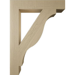Ekena Millwork - BKTUR055X34X46FST05RCPR - Timberthane Faux Wood Funston Style Bracket, Block Ends, 5 1/2"W x 34"D x 46"H, Primed Tan