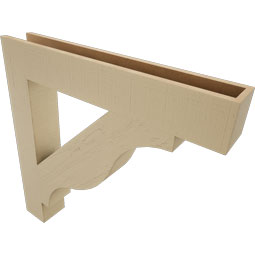 Ekena Millwork - BKTUR055X36X36FST05RCPR - Timberthane Faux Wood Funston Style Bracket, Block Ends, 5 1/2"W x 36"D x 36"H, Primed Tan
