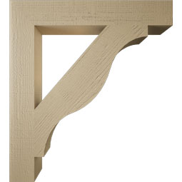 Ekena Millwork - BKTUR055X36X40FST05RCPR - Timberthane Faux Wood Funston Style Bracket, Block Ends, 5 1/2"W x 36"D x 40"H, Primed Tan