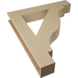 Ekena Millwork - BKTUR055X36X40FST05RCPR - Timberthane Faux Wood Funston Style Bracket, Block Ends, 5 1/2"W x 36"D x 40"H, Primed Tan