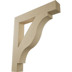 Ekena Millwork - BKTUR055X36X40FST05RCPR - Timberthane Faux Wood Funston Style Bracket, Block Ends, 5 1/2"W x 36"D x 40"H, Primed Tan