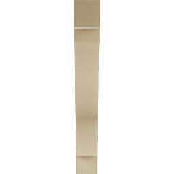 Ekena Millwork - BKTUR055X36X42FST05RCPR - Timberthane Faux Wood Funston Style Bracket, Block Ends, 5 1/2"W x 36"D x 42"H, Primed Tan