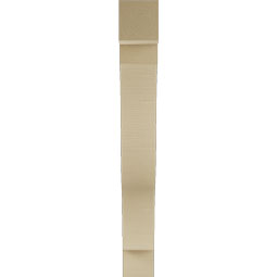 Ekena Millwork - BKTUR055X36X44FST05RCPR - Timberthane Faux Wood Funston Style Bracket, Block Ends, 5 1/2"W x 36"D x 44"H, Primed Tan