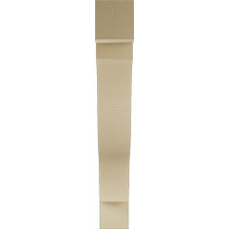 Ekena Millwork - BKTUR055X38X38FST05RCPR - Timberthane Faux Wood Funston Style Bracket, Block Ends, 5 1/2"W x 38"D x 38"H, Primed Tan