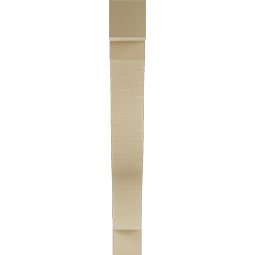 Ekena Millwork - BKTUR055X38X44FST05RCPR - Timberthane Faux Wood Funston Style Bracket, Block Ends, 5 1/2"W x 38"D x 44"H, Primed Tan