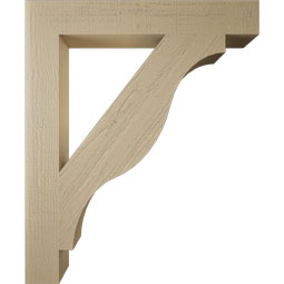 Ekena Millwork - BKTUR055X38X46FST05RCPR - Timberthane Faux Wood Funston Style Bracket, Block Ends, 5 1/2"W x 38"D x 46"H, Primed Tan