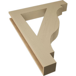 Ekena Millwork - BKTUR055X38X46FST05RCPR - Timberthane Faux Wood Funston Style Bracket, Block Ends, 5 1/2"W x 38"D x 46"H, Primed Tan