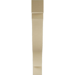 Ekena Millwork - BKTUR055X40X40FST05RCPR - Timberthane Faux Wood Funston Style Bracket, Block Ends, 5 1/2"W x 40"D x 40"H, Primed Tan