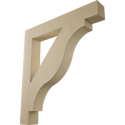 Ekena Millwork - BKTUR055X40X44FST05RCPR - Timberthane Faux Wood Funston Style Bracket, Block Ends, 5 1/2"W x 40"D x 44"H, Primed Tan