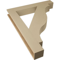 Ekena Millwork - BKTUR055X40X48FST05RCPR - Timberthane Faux Wood Funston Style Bracket, Block Ends, 5 1/2"W x 40"D x 48"H, Primed Tan