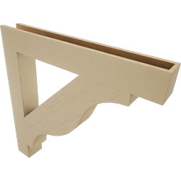 Ekena Millwork - BKTUR055X42X42FST05RCPR - Timberthane Faux Wood Funston Style Bracket, Block Ends, 5 1/2"W x 42"D x 42"H, Primed Tan
