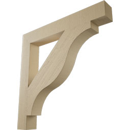 Ekena Millwork - BKTUR055X42X42FST05RCPR - Timberthane Faux Wood Funston Style Bracket, Block Ends, 5 1/2"W x 42"D x 42"H, Primed Tan