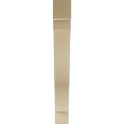 Ekena Millwork - BKTUR055X44X44FST05RCPR - Timberthane Faux Wood Funston Style Bracket, Block Ends, 5 1/2"W x 44"D x 44"H, Primed Tan